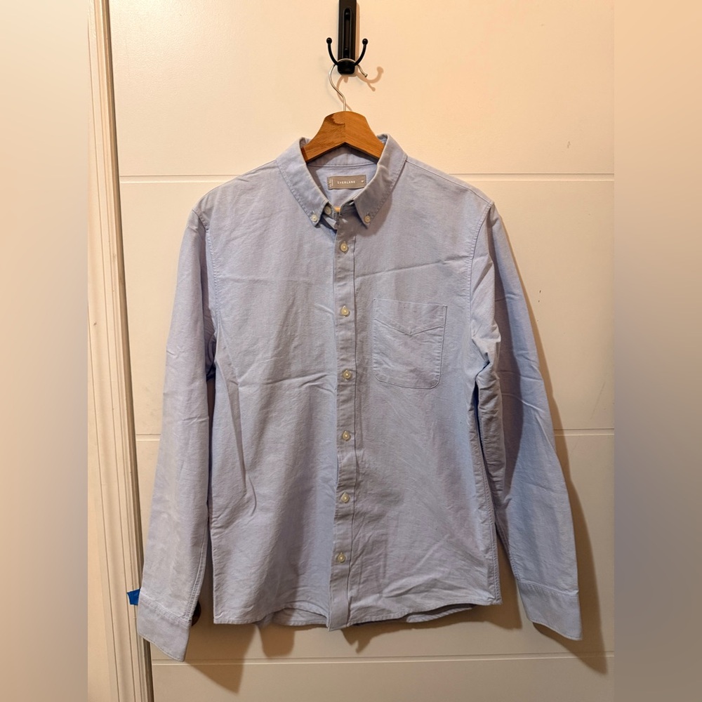 Everlane Men's Sky Blue Casual Button-Down Shirt